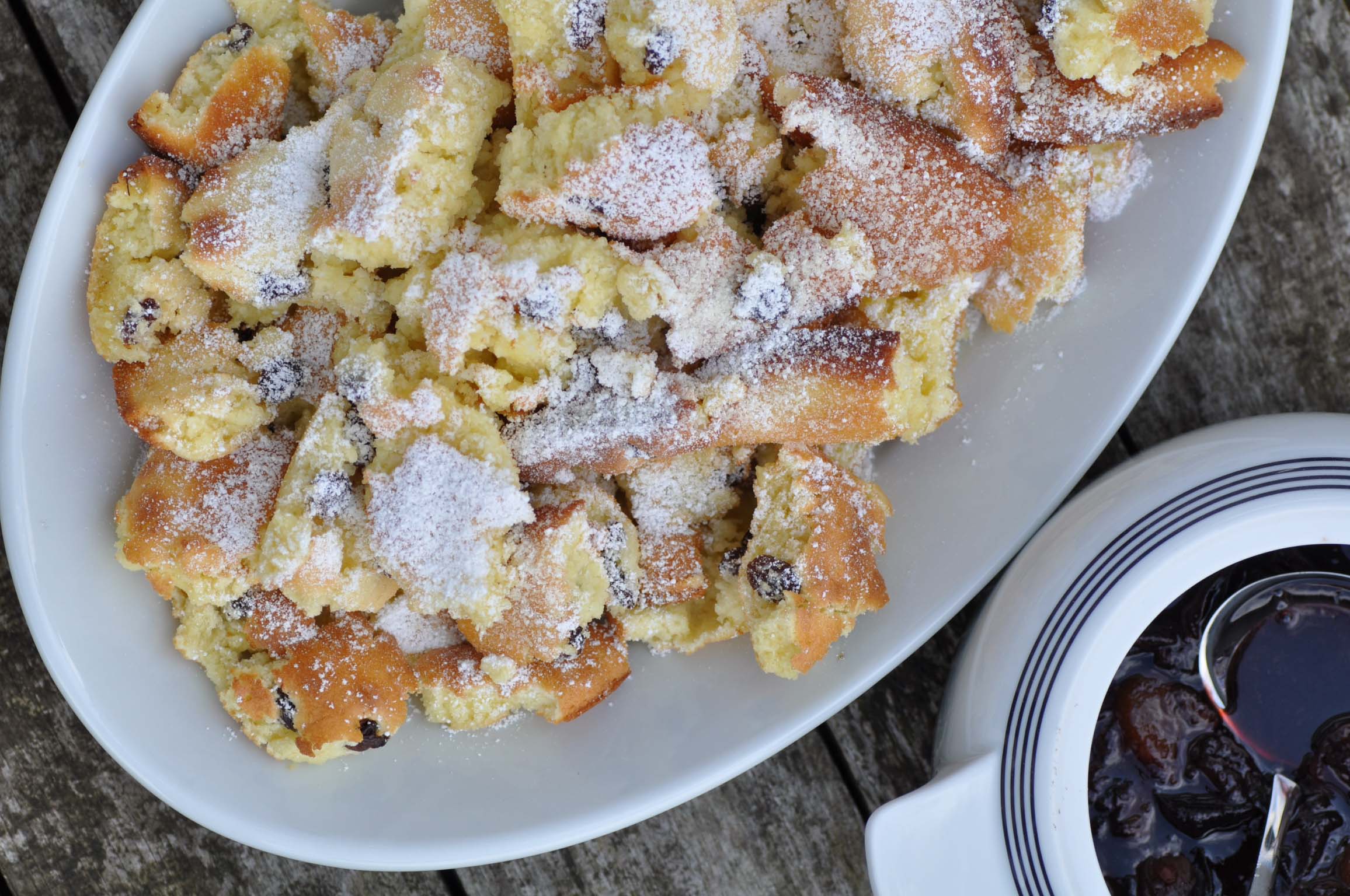 kaiserschmarrn with plum compote // kaiserschmarrn mit zwetschgenröster ...