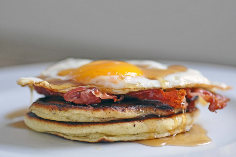 (perfect) Pancakes, Dandelion Flower Syrup, Fried Egg And Bacon ...